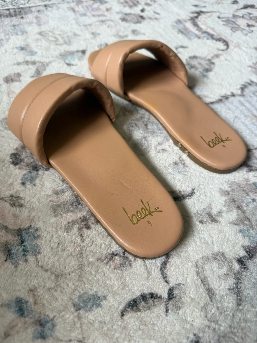 Beek Tan Padded Slide Sandals